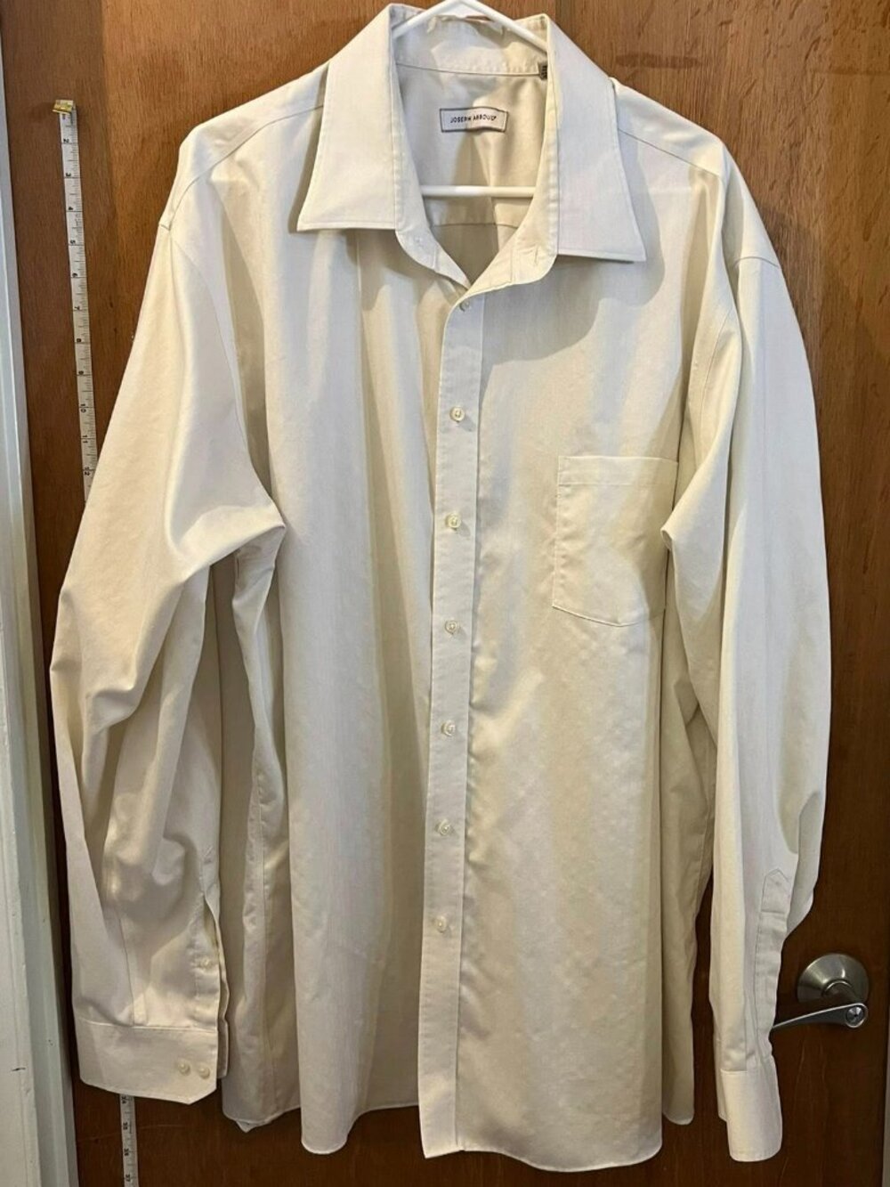 🐻Size 20-38/39 - Joseph Abboud - Men's Cream Long Sleeve Button-Down